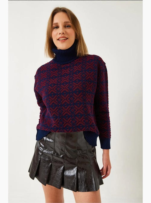 Pull col roulé en maille lucci - Kiabi