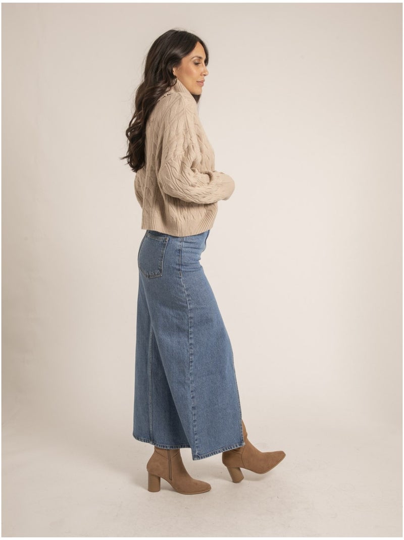 Pull col roulé kalore Beige - Kiabi