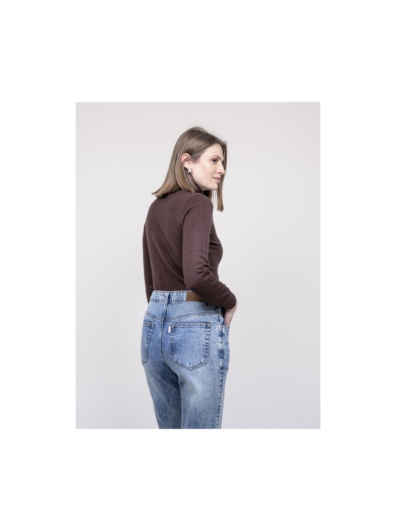 Pull col roulé kantara Marron - Kiabi