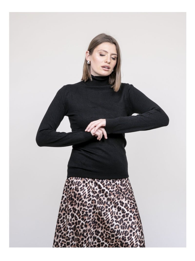 Pull col roulé kantara Noir - Kiabi