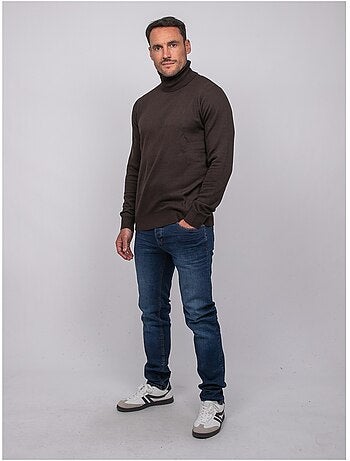 Pull col roulé larlequin