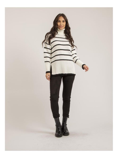 Pull col roulé rayures katlyn - Kiabi Pull col roulé rayures katlyn - Kiabi