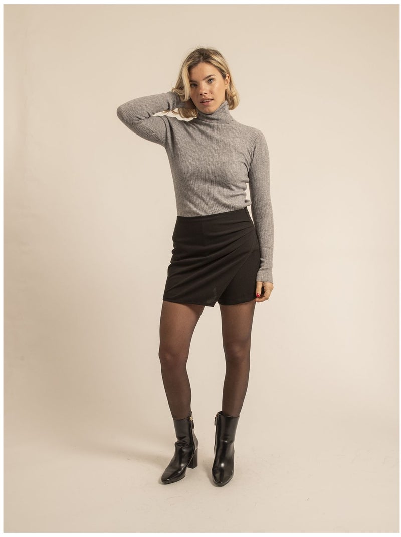Pull col roulé texturé kilanie Gris - Kiabi