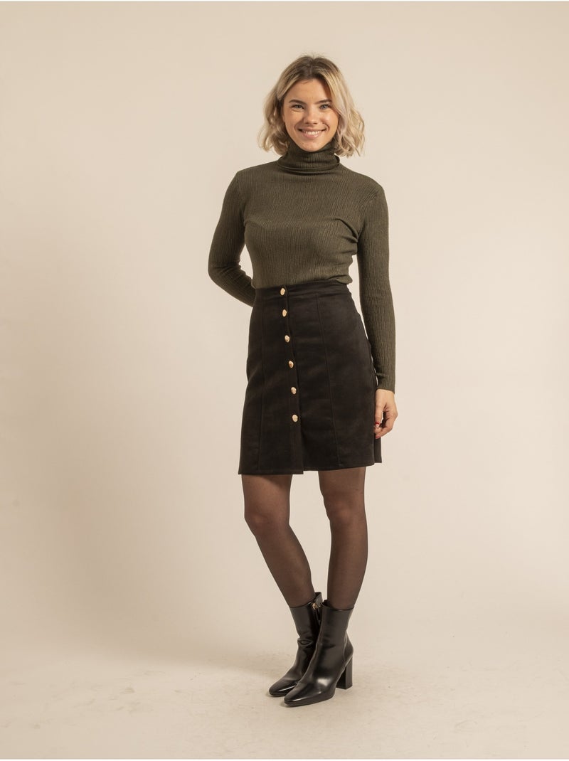 Pull col roulé texturé kilanie Kaki - Kiabi