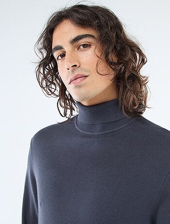 Pull col roulé uni
