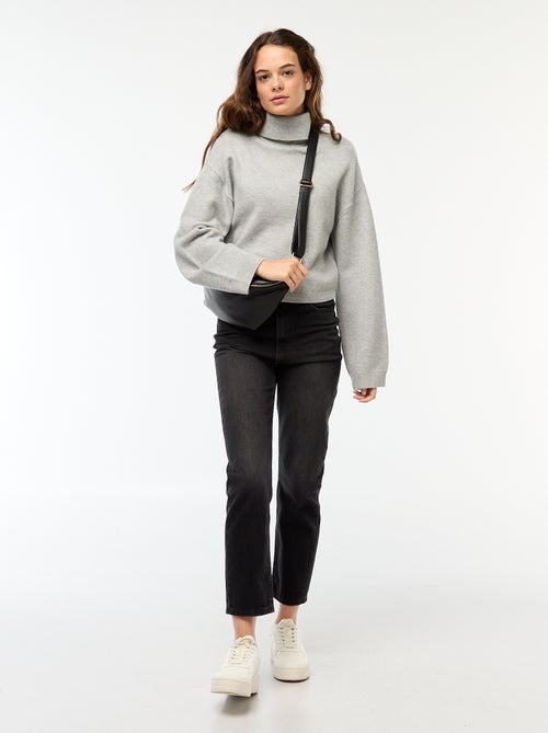 Pull col roulé uni - Kiabi