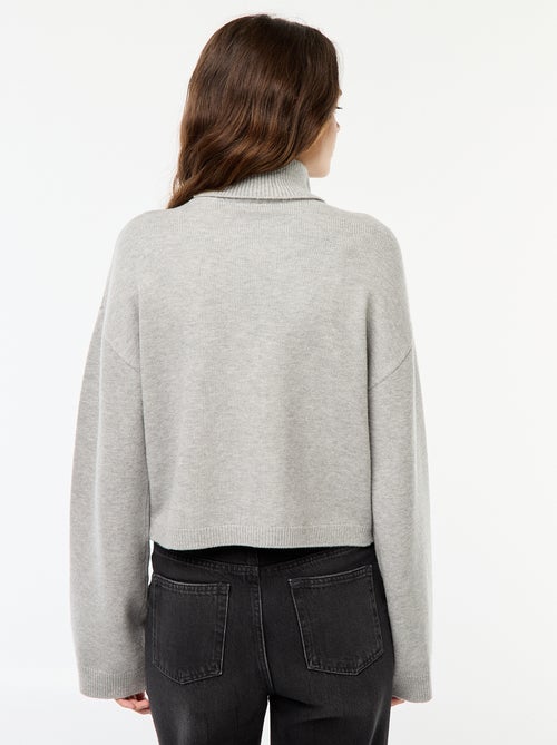 Pull col roulé uni - Kiabi