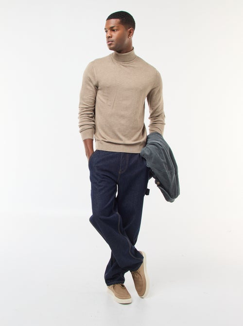 Pull col roulé uni - Kiabi