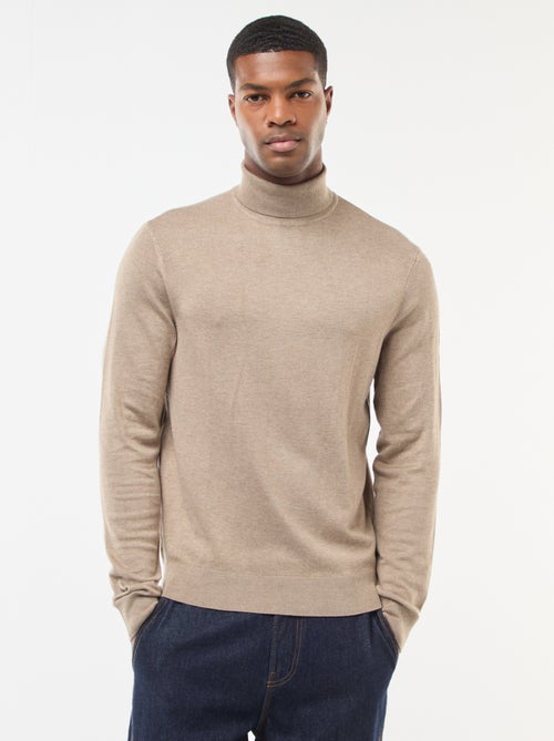 Pull col roulé uni - Kiabi