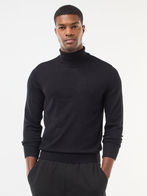 Pull col roulé uni - Kiabi