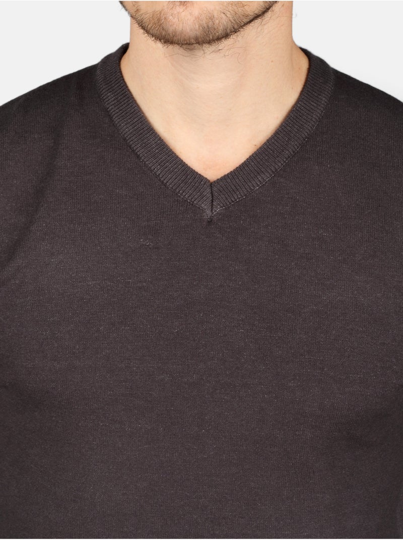 Pull col v - Kenzarro Gris foncé - Kiabi