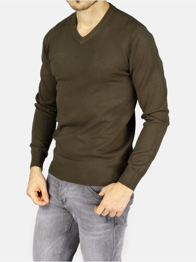 Pull col v - Kenzarro Vert - Kiabi