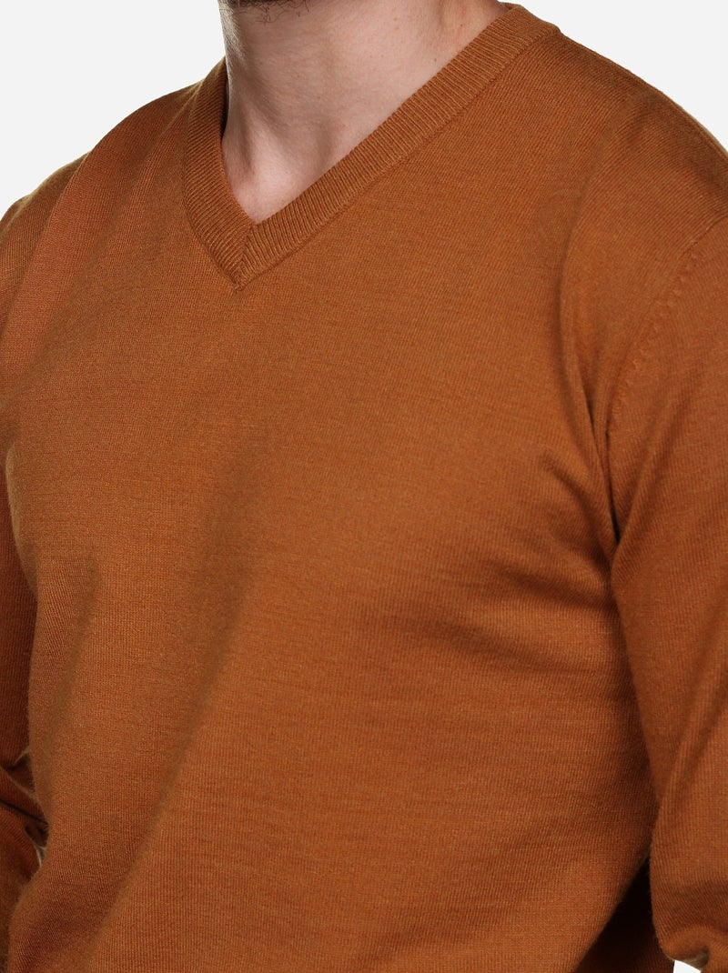 Pull col v - Yves Enzo Camel - Kiabi