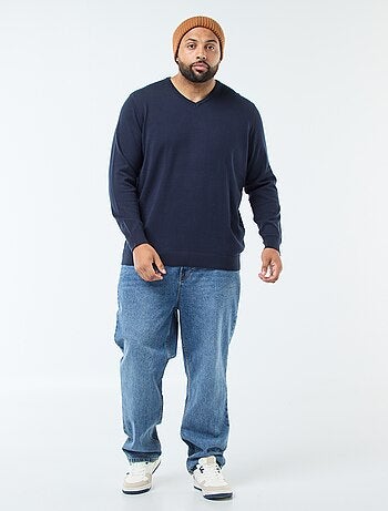 Pull col V en maille fine jauge