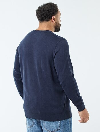 Pull col V en maille fine jauge