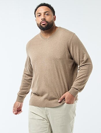 Pull col V en maille fine jauge