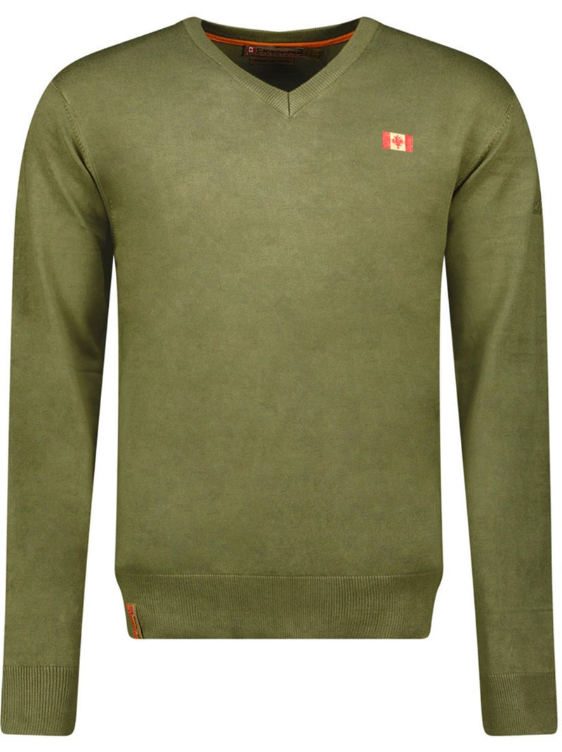 Pull col v felineak – canadian peak Vert olive - Kiabi
