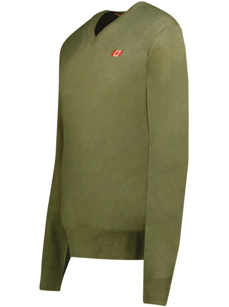 Pull col v felineak – canadian peak Vert olive - Kiabi