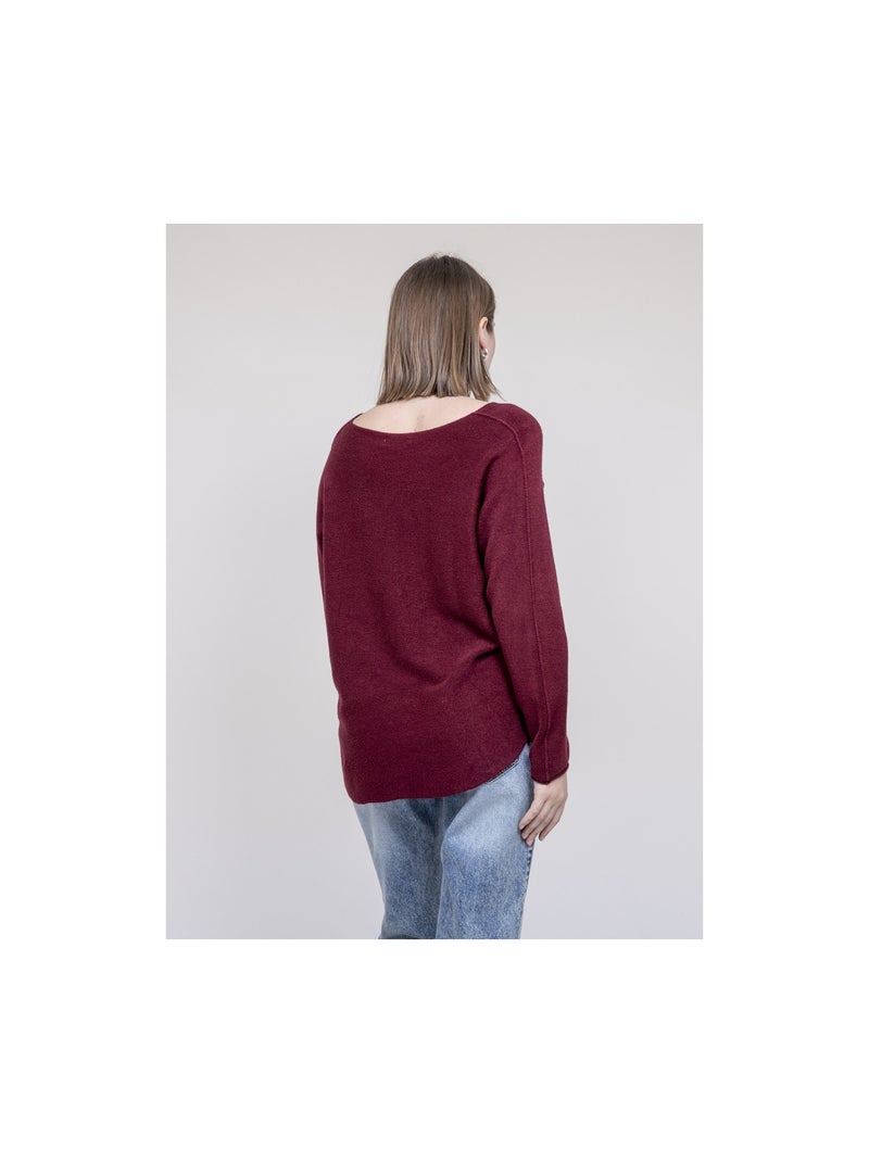Pull col v kornelia Bordeaux - Kiabi