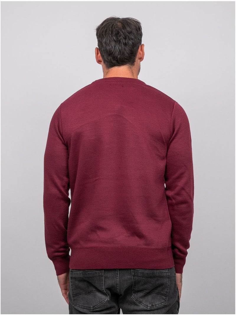 Pull col v lamboise Bordeaux - Kiabi