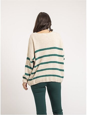 Pull col v rayures klervi