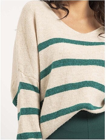 Pull col v rayures klervi