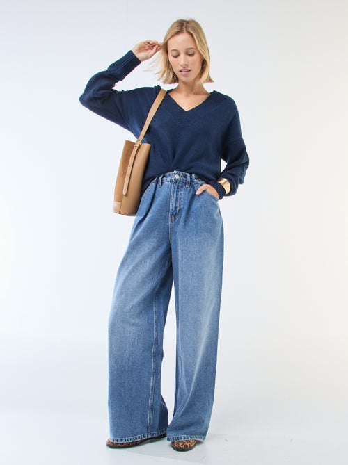 Pull col V uni - Kiabi