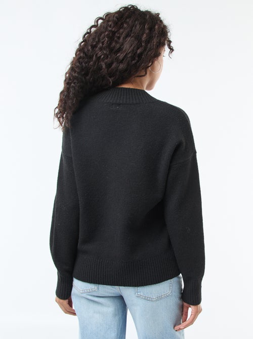 Pull col V uni - Kiabi