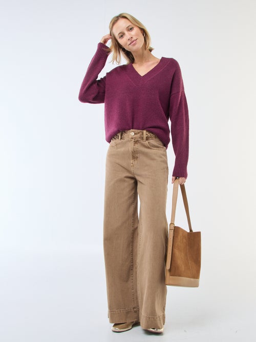 Pull col V uni - Kiabi