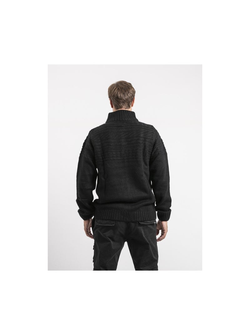 Pull col zippé logipal Noir - Kiabi