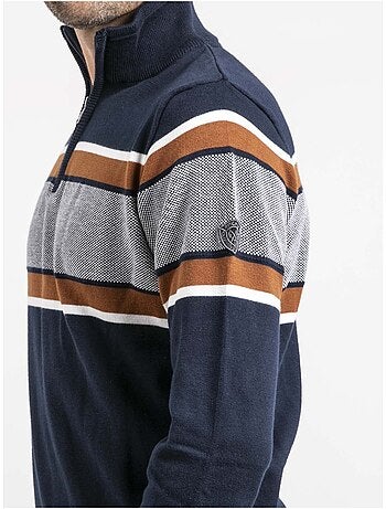 Pull col zippé logonal