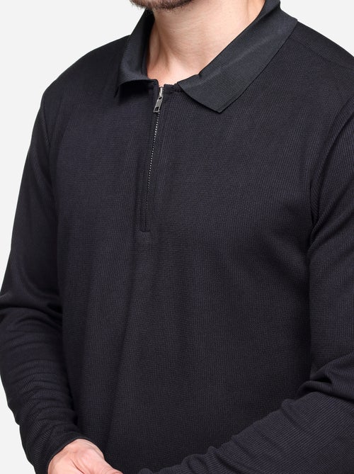 Pull colo polo zippé - Kiabi Pull colo polo zippé - Kiabi