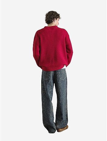 Pull comfort fit en maille côtelée à col rond giesto
