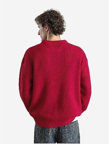 Pull comfort fit en maille côtelée à col rond giesto