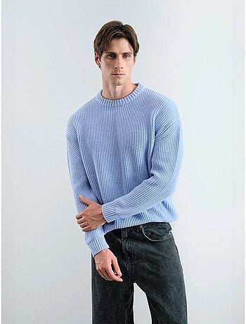 Pull côtelé à col rond comfort fit giesto