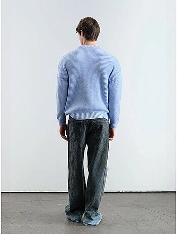 Pull côtelé à col rond comfort fit giesto