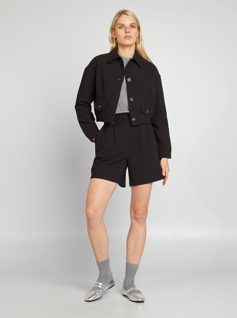 Pull côtelé à col rond Gris - Kiabi