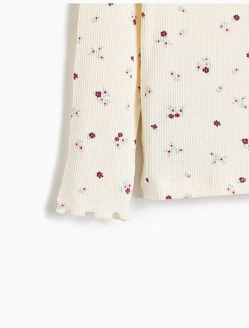 Pull côtelé avec des fleurs, mo fashion