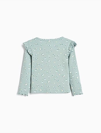 Pull côtelé avec des fleurs, mo fashion