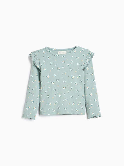 Pull côtelé avec des fleurs, mo fashion - Kiabi