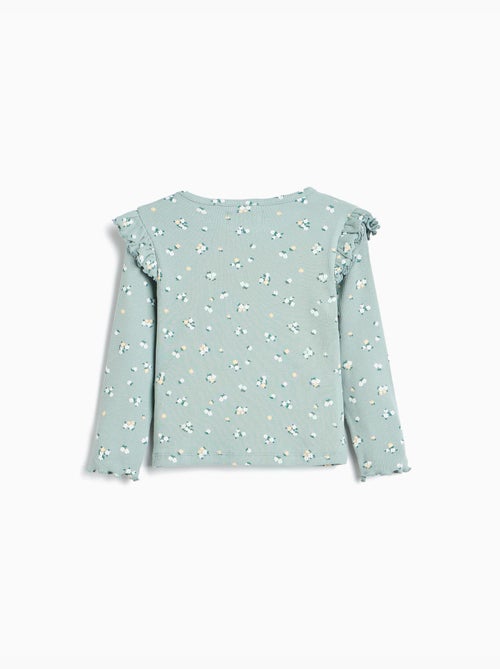 Pull côtelé avec des fleurs, mo fashion - Kiabi