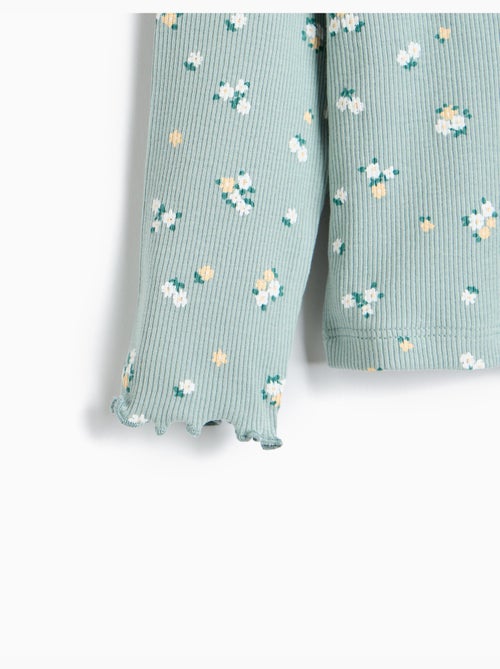 Pull côtelé avec des fleurs, mo fashion - Kiabi