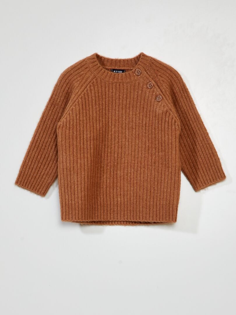 Pull Col Rond Côtelé Marron 100% Coton Gap Femme Taille S - Occasion Très Bon état, Automne/hiver