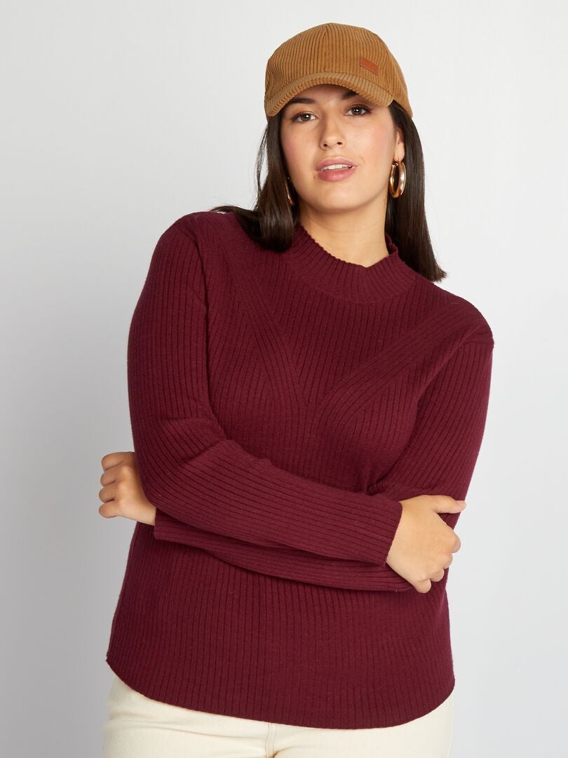 Pull C Tel Col Montant Rouge Kiabi