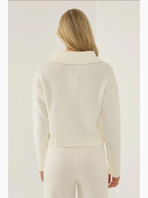 Pull court à col chemise avec poche hiccup - Kiabi Pull court à col chemise avec poche hiccup - Kiabi