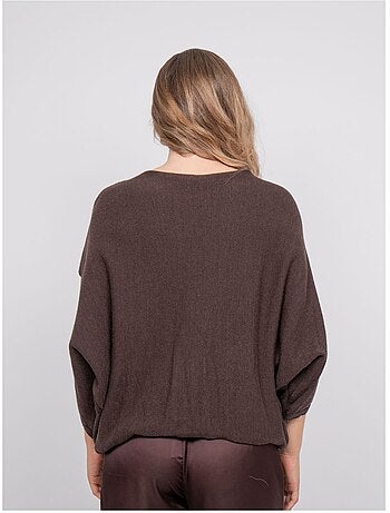 Pull court base croisée et manches chauve-souris kendy