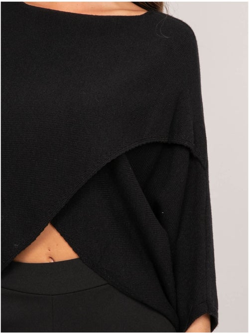 Pull court base croisée et manches chauve-souris kendy - Kiabi
