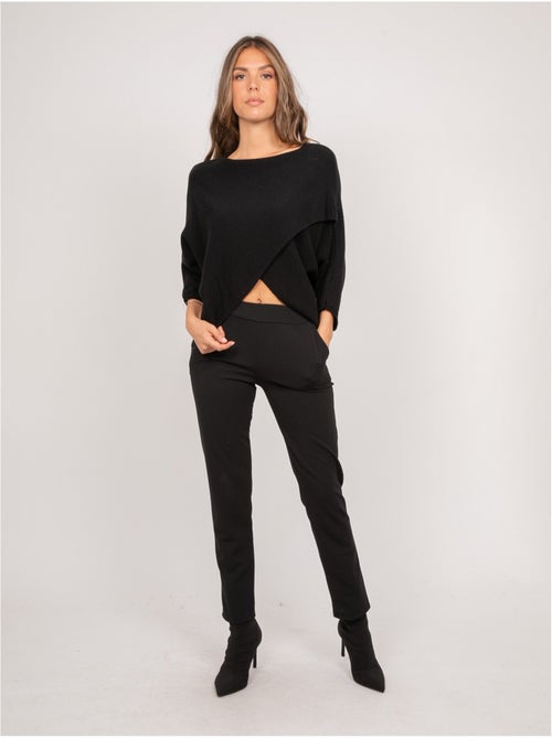 Pull court base croisée et manches chauve-souris kendy - Kiabi