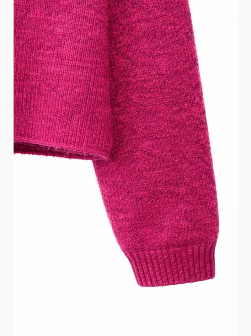 Pull court en maille texturée femme mixray Violet prune - Kiabi