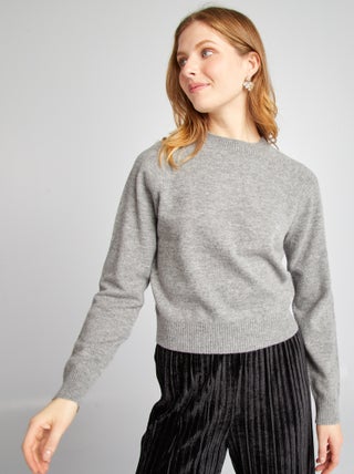 Pull crop top en laine